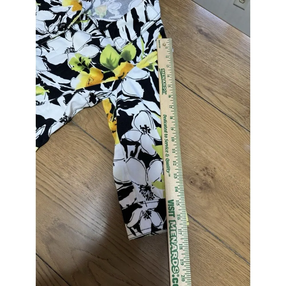 Christopher and Banks Women Jacket Size Medium Button Up Floral Colorful Buttons - Image 11