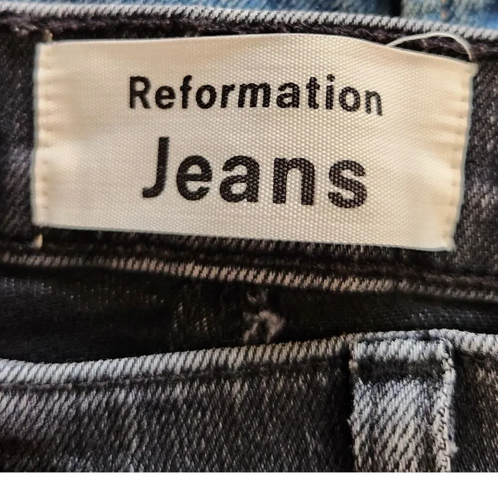 Reformation May High & Skinny Jeans Stretch Mineral Black Wash Denim Size 26 - Image 8