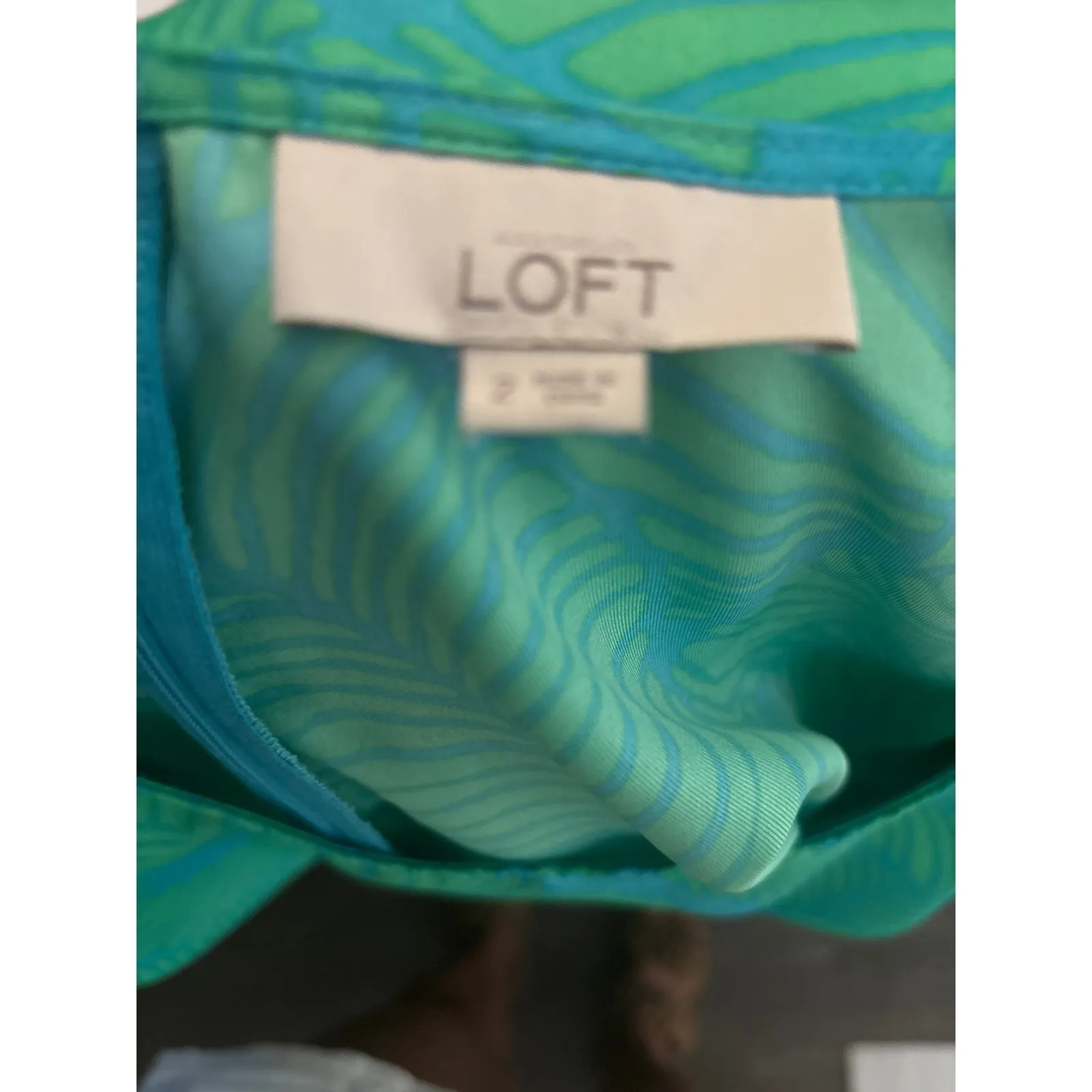 LOFT Tropical Palm Print Short Sleeve Romper 2 Coconut Girl Vacationr Boho Casua - Image 8