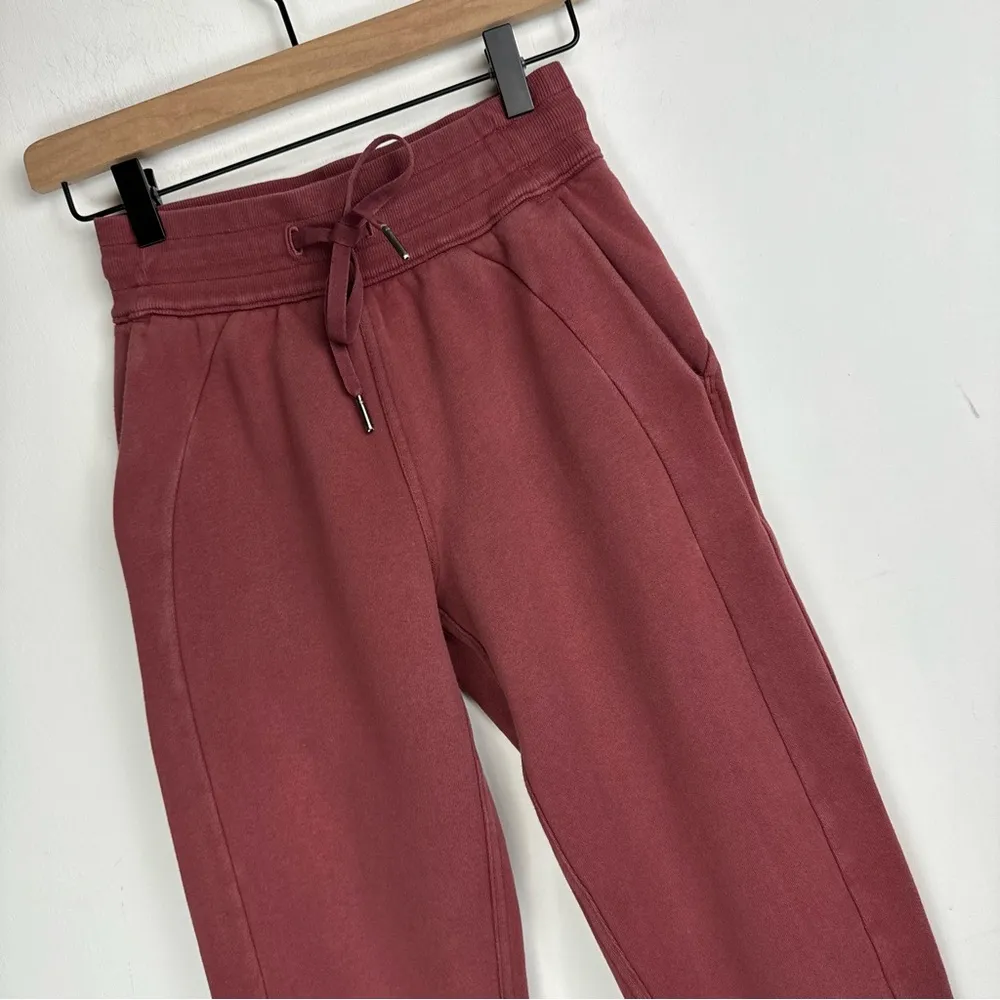 Lululemon Scuba High Rise Joggers Sz 0 Smoky Red Light Cotton Terry - Image 6
