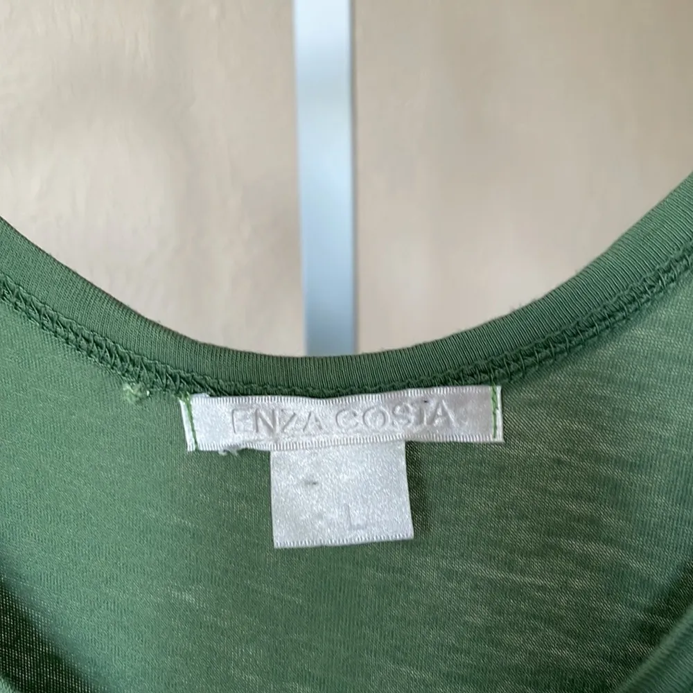 Enza Costa beautiful jersey tank green maxi dress Size L - Image 3