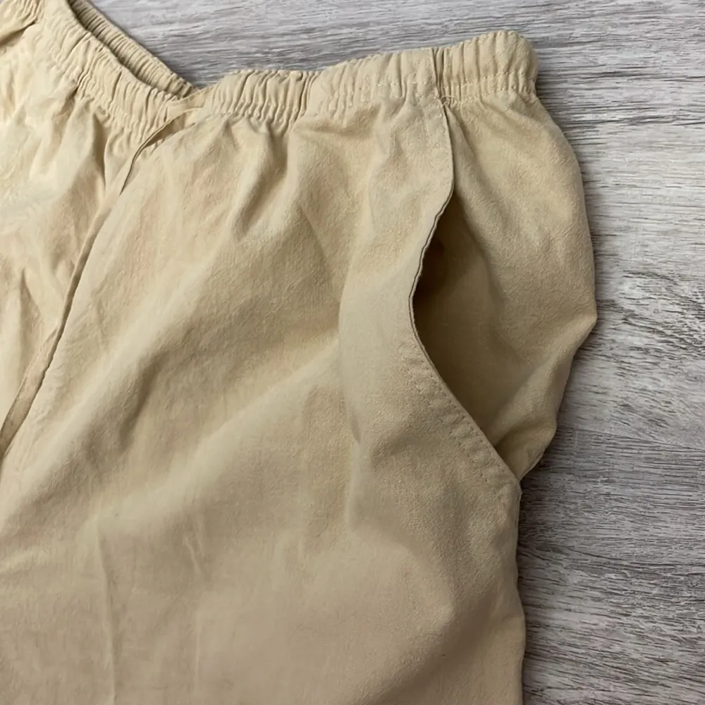 NWT  Tan 100% Cotton Pull On Elastic Drawstring Waist Pants Size PXL - Image 6