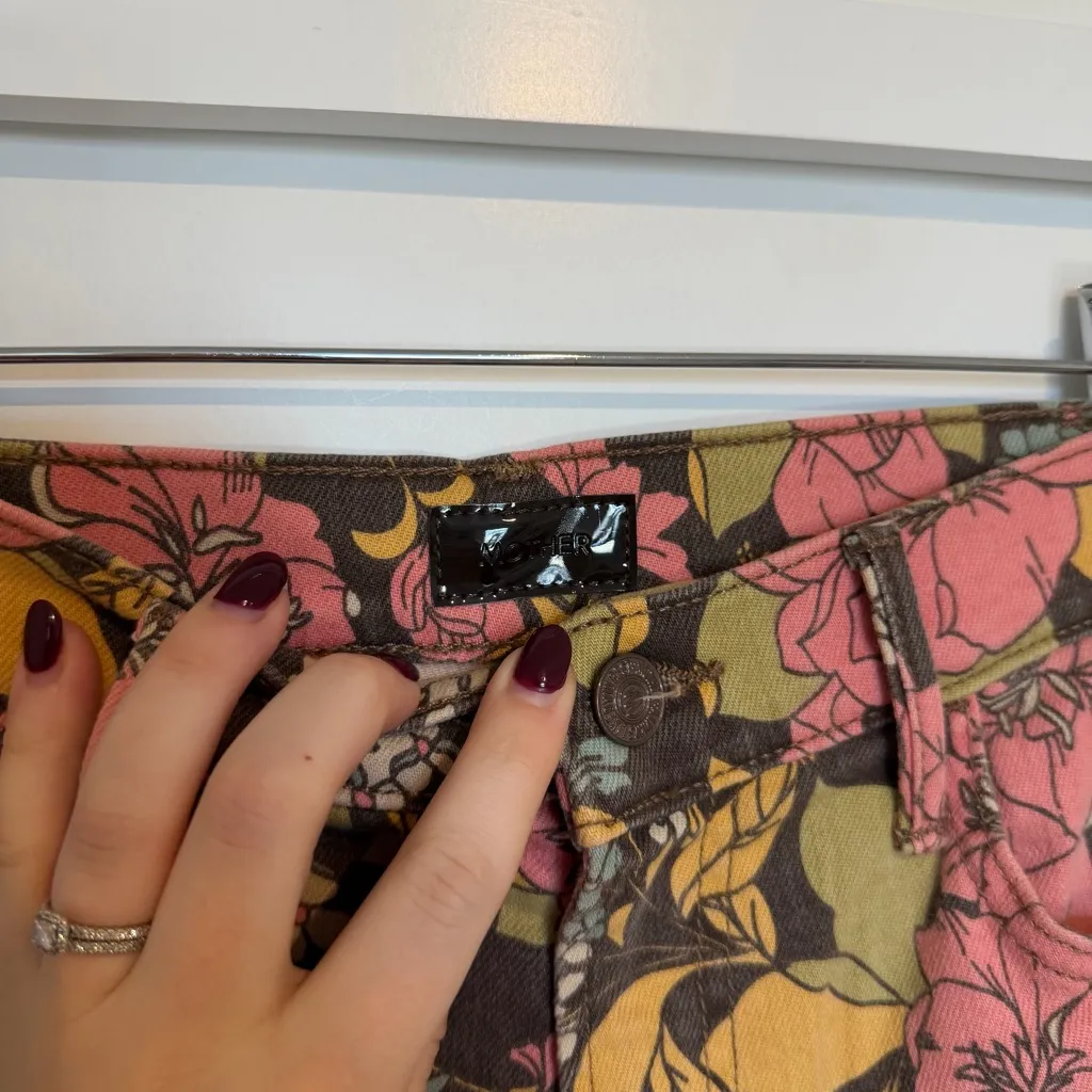 NEW Mother The Hustler Ankle Jeans Boutonniere Bouquet Brown Size 27 - Image 7