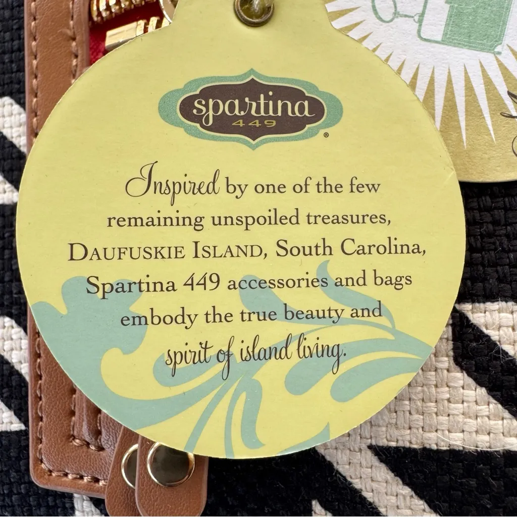 NWT Spartina 449 Stoddard Multi Phone Crossbody Bag Leather and Linen - Image 11