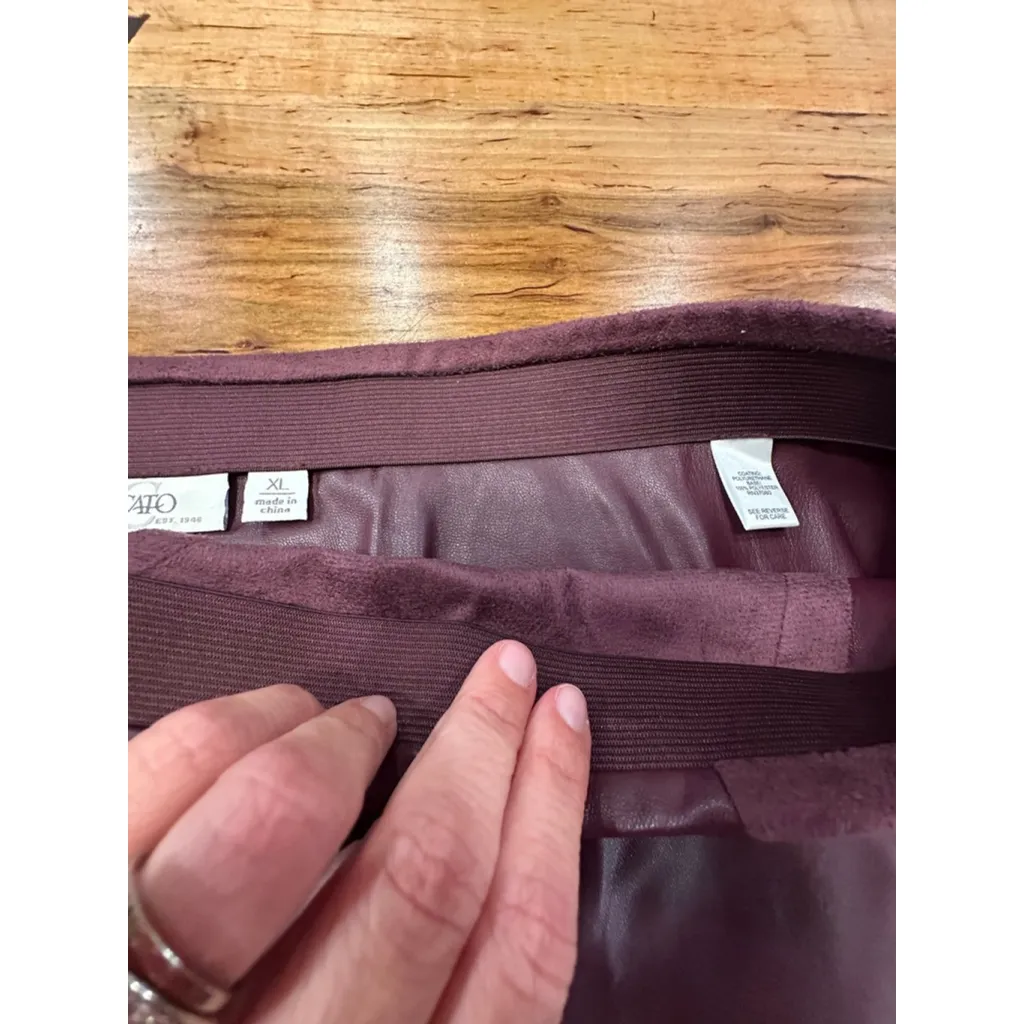 Women's Cato Burgundy Faux Suede Mini Skirt Plus Size XL - Image 6