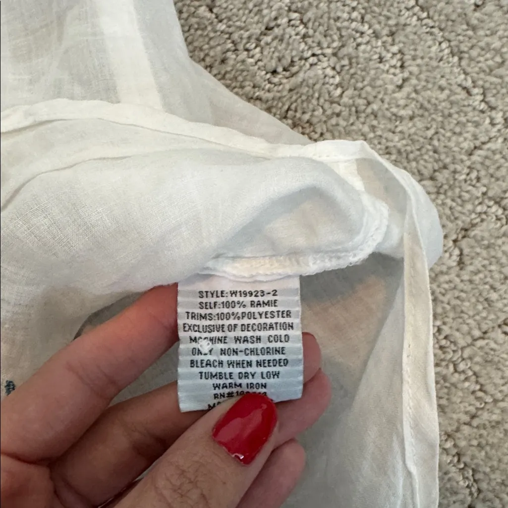 Johnny Was Geniveve Relaxed Dolman Shirt Embroidery Boho Floral collared button - Image 12