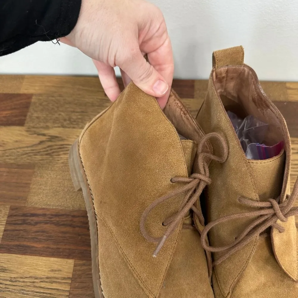 Madewell Womens Nash Chukka Boots 7 Tan Suede Leather Ankle‎ Laceup Almond Toe - Image 9