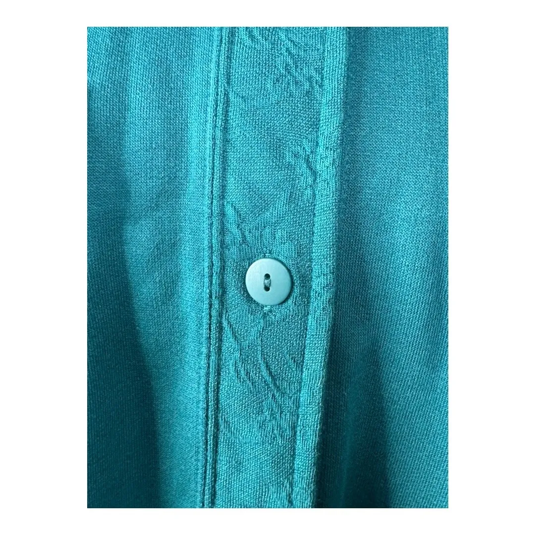 Vintage Richard Simmons Shirt Jacket Button Down Pockets Teal Women 16 NWT Green Size 16W - Image 4