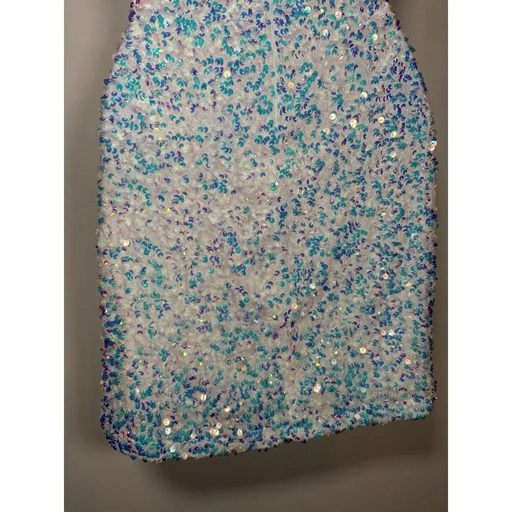 B DARLIN Size XS Sequin Bodycon Halter Mini Dress Semi Formal Bachelorette - Image 8
