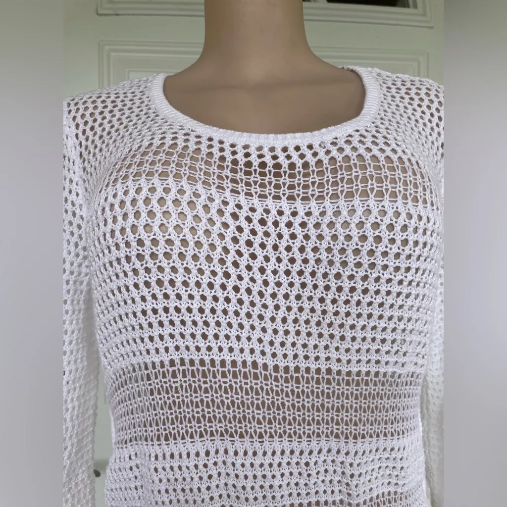 Tommy Bahama White Mesh Swim Cover-Up - Image 4