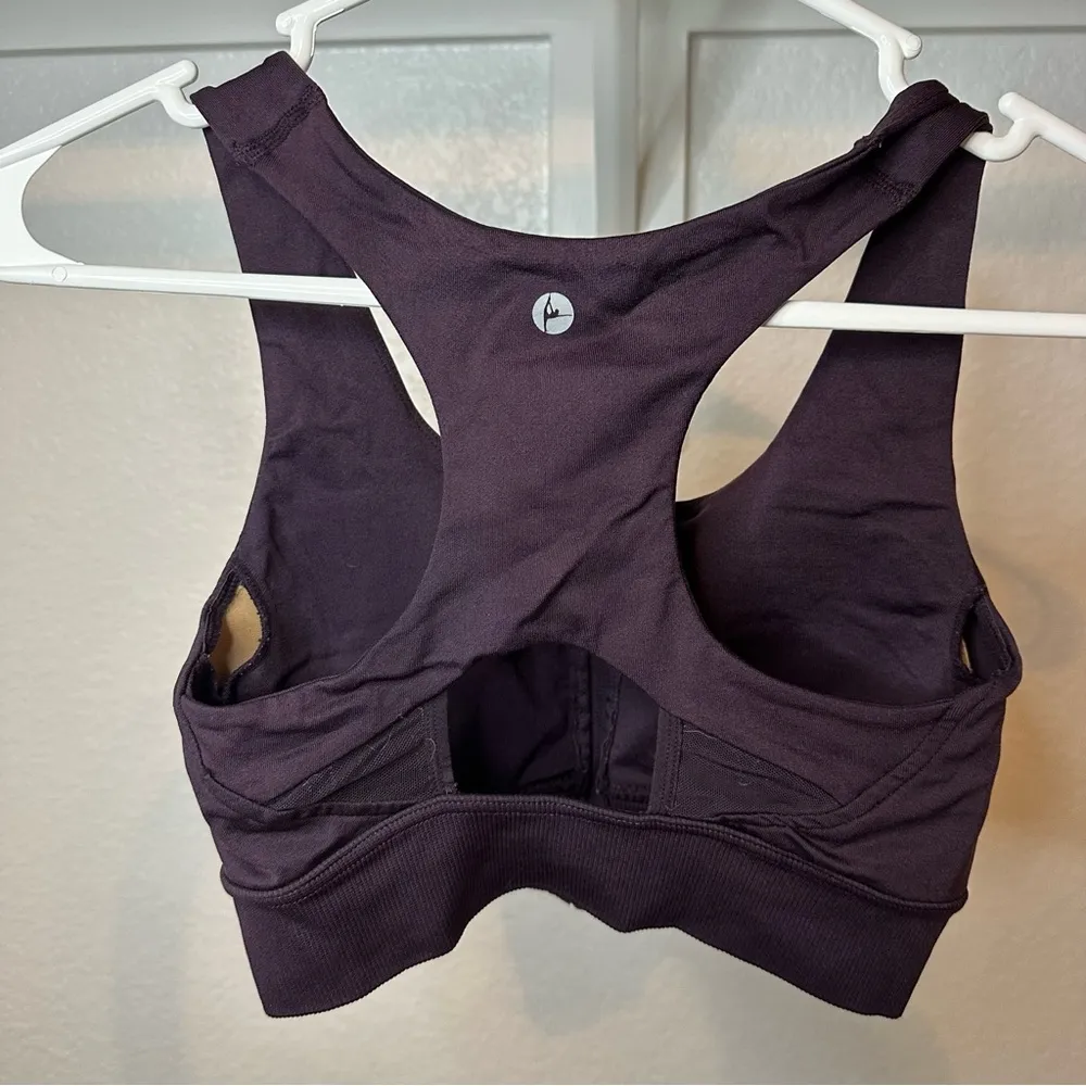 90 DEGREE BY REFLEX Long Line Full Zip Sports Bra Purple - Image 3