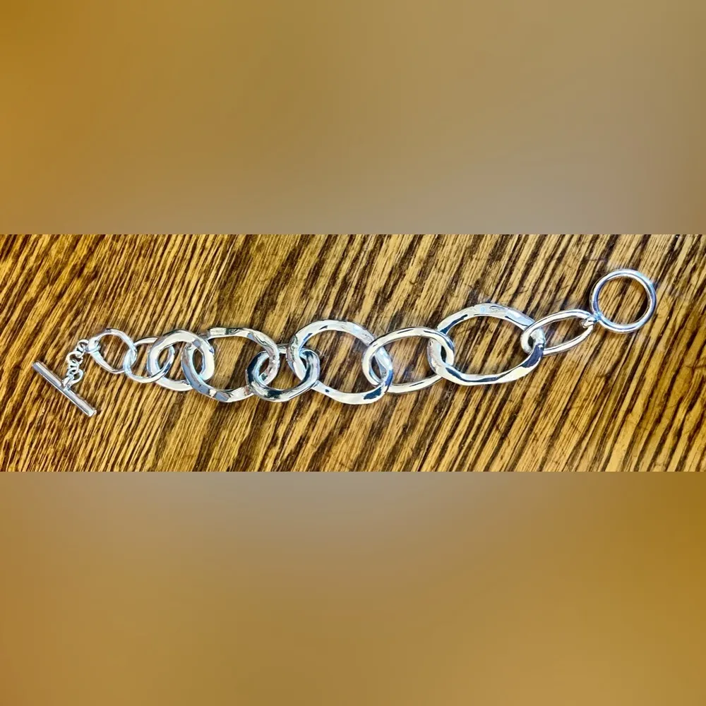 Chloe & Isabel Necklace and Bracelet set, Silver Tones, hammered silver look - Image 3