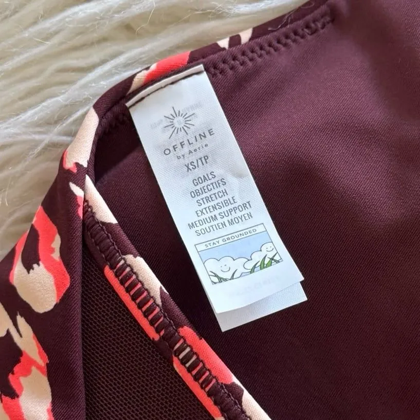 Aerie Goals Plunge Sports Bra Maplewood Size XS - Image 7