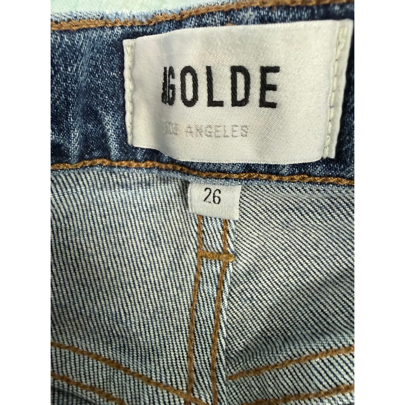 AGOLDE Willow Jeans Organic Cotton Size 26 Fray Hem Denim Mid Rise - Image 3