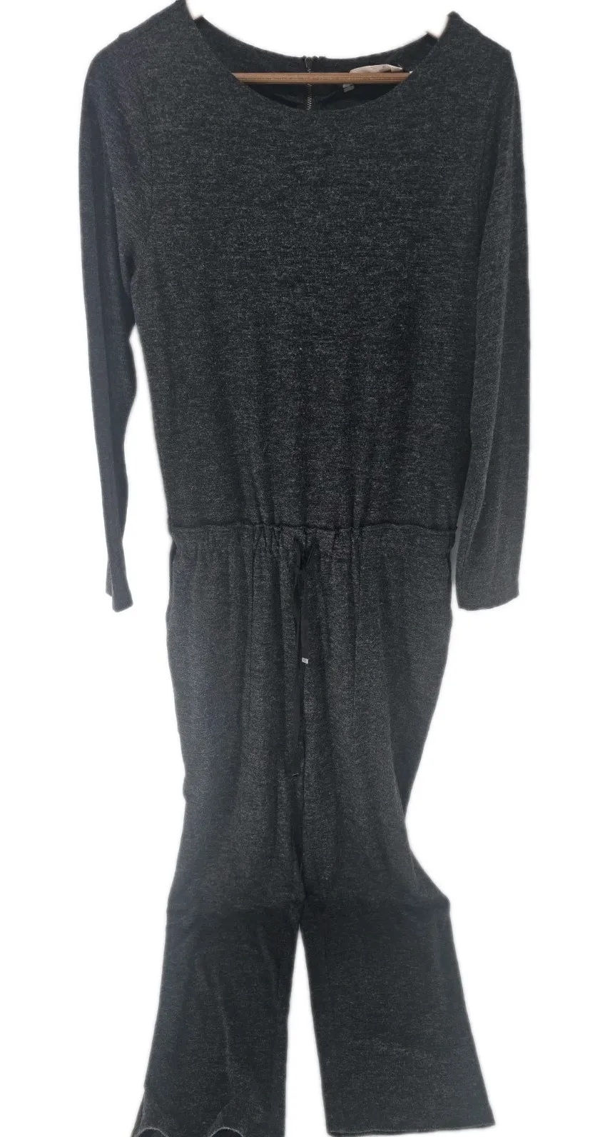 Soft Surroundings Jumpsuit Women Medium Gray Drawstring Casual Knit Pocket - Image 1