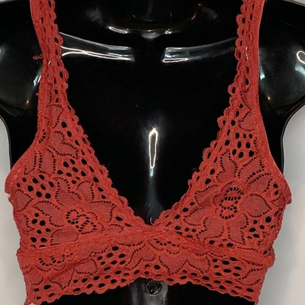 Chic La Vie Dark Coral Lace Bralette (L) Size L - Image 4