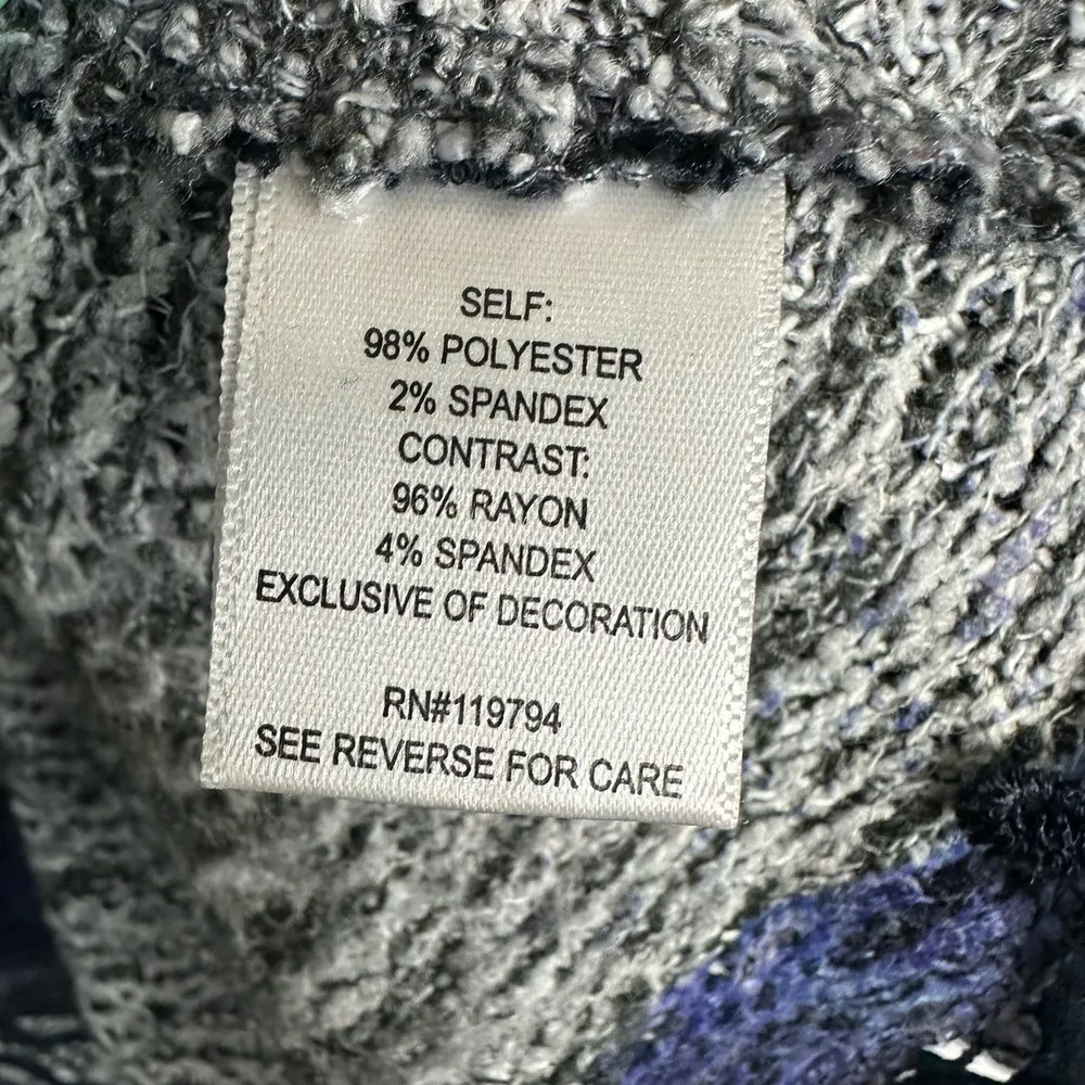 One World Women Large Lace Hem Knit Floral Sweater Tunic Artsy Hippie Lagenlook - Image 12