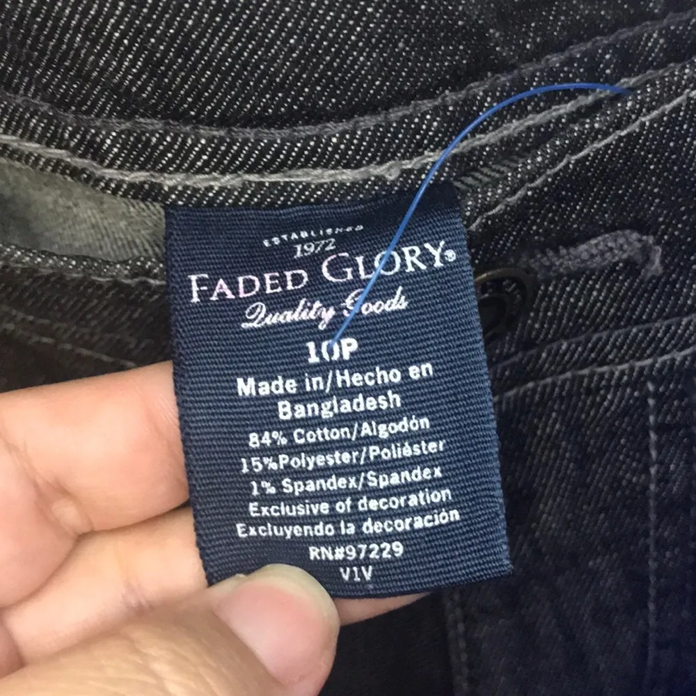 - faded glory wide flare dark wash y2k jeans in black s 10p - Image 3