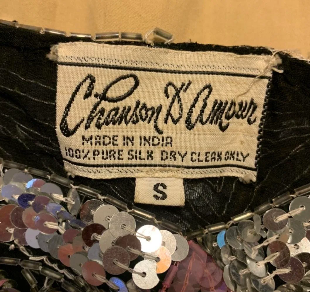 Vintage 80’s  sleeveless sequence blouse - Image 3