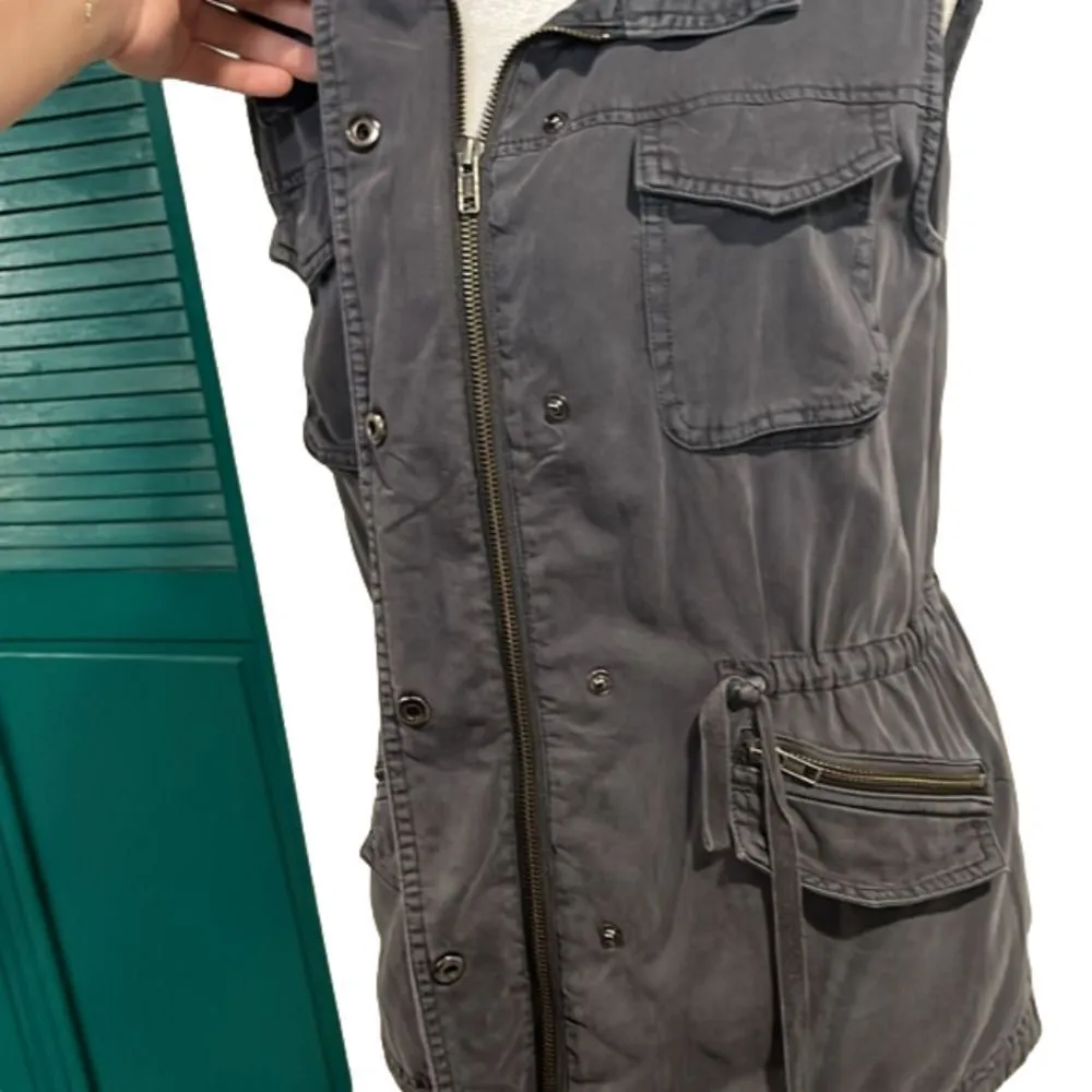 Caslon  Petite XS dark blue grey utility vest cotton blend versatile styling NWOT - Image 6