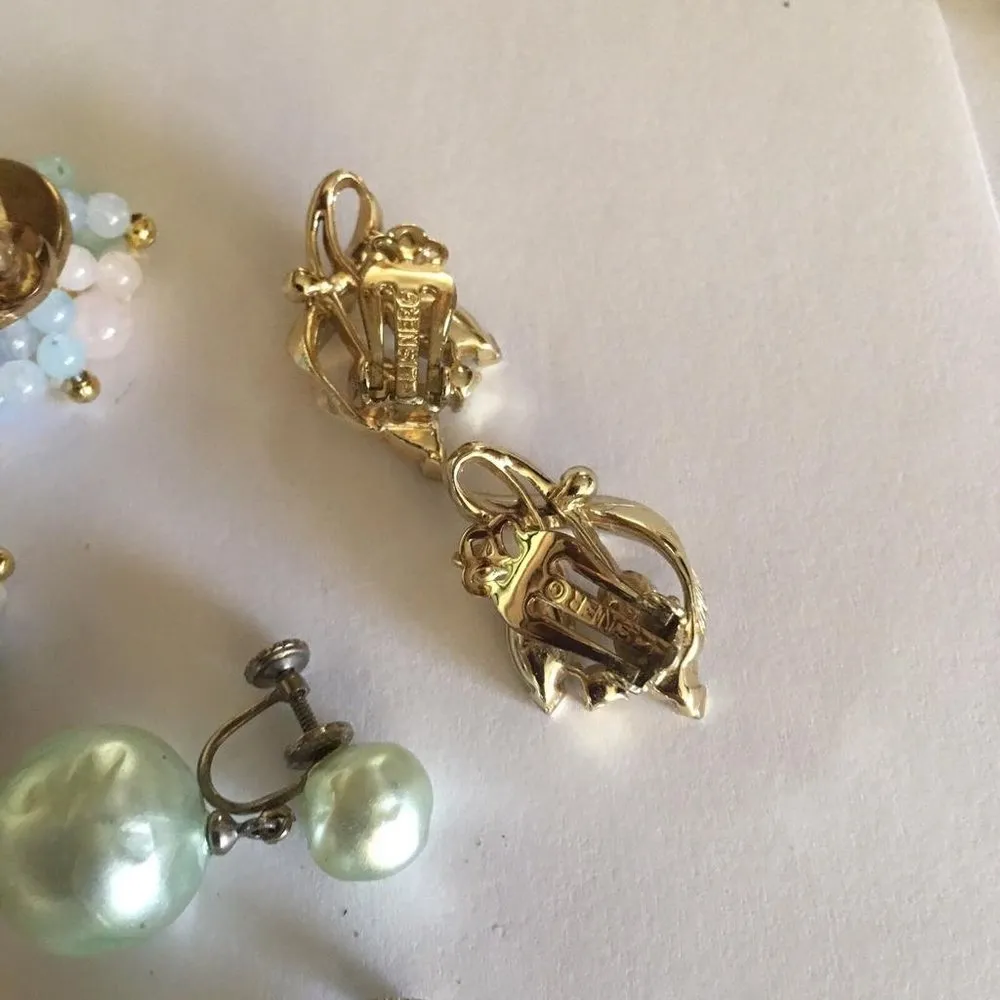 Lot Of 5 Costume Earrings Clip On Clipons Variety - Image 9