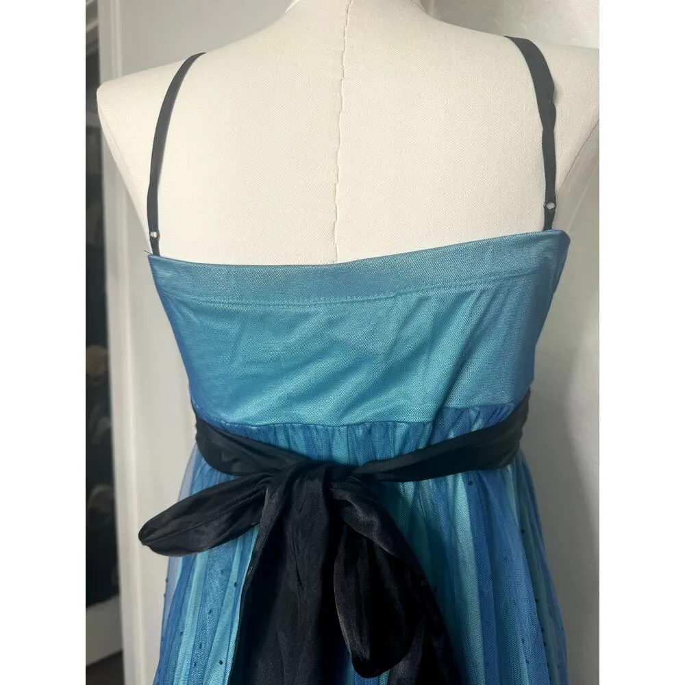 Teeze Me Vintage Y2K Strapless Mini Dress Size Large Fairy Whimsical Blue - Image 4