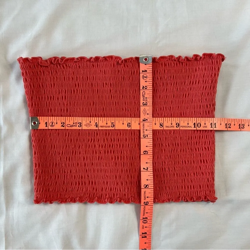 Hollister Women's Extra Small Pink Tube Top Ruched Stretchy Crop Top - Image 4