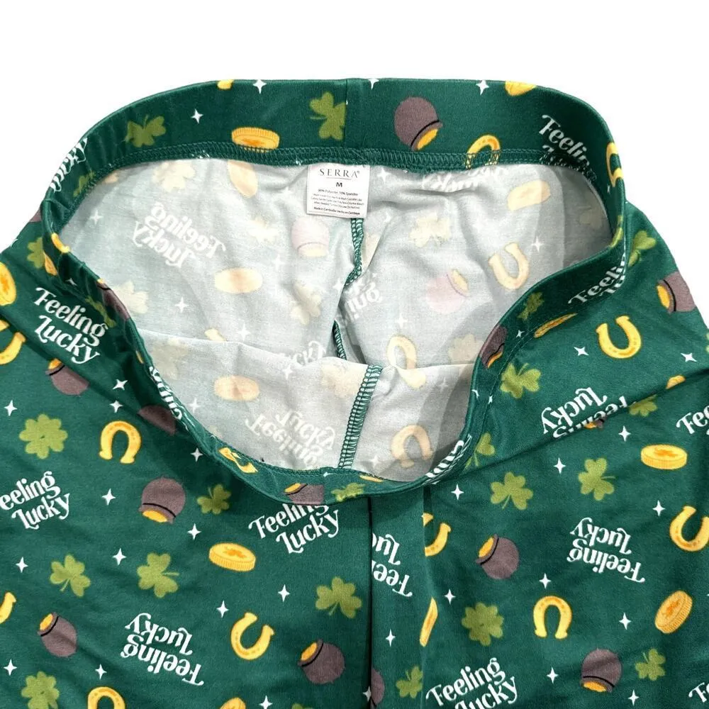 Serra Casual Print Feeling Lucky Leggings in Green, Size M​​​ - Image 2