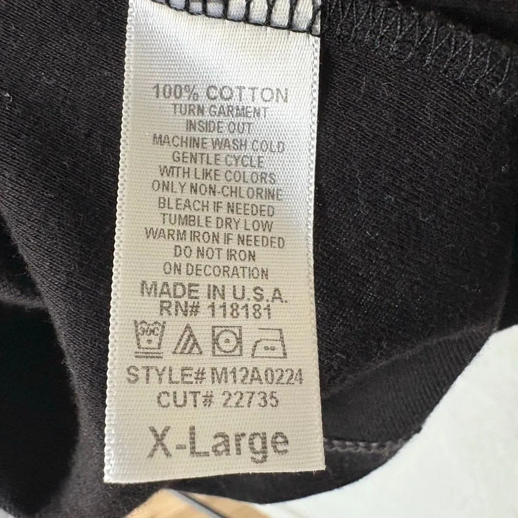 Blue Canyon Black Paisley 3/4 Sleeve Henley size XL Y2K Whimsygoth - Image 4