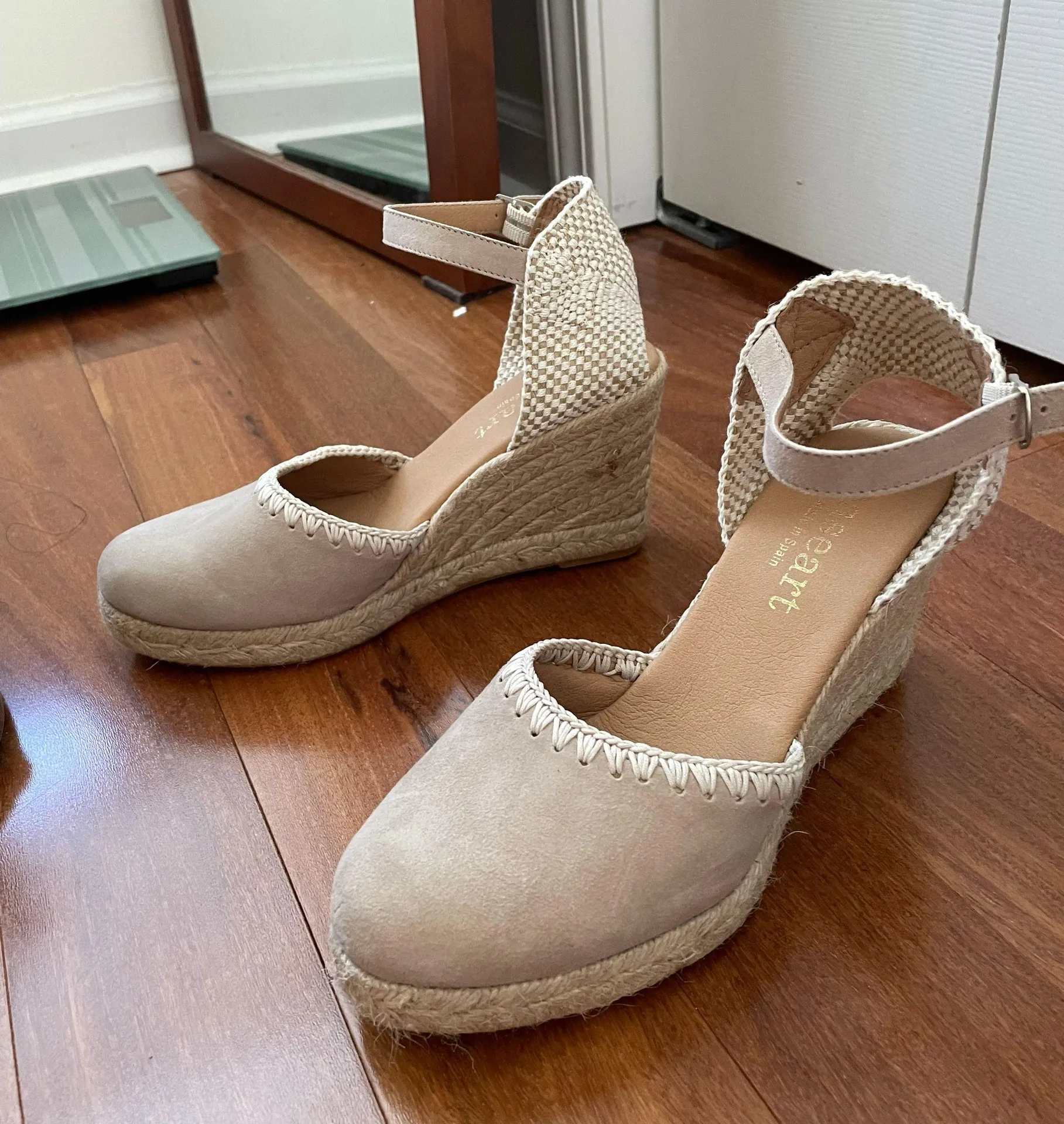 Nude Wedges Tan Size 7.5 - Image 2