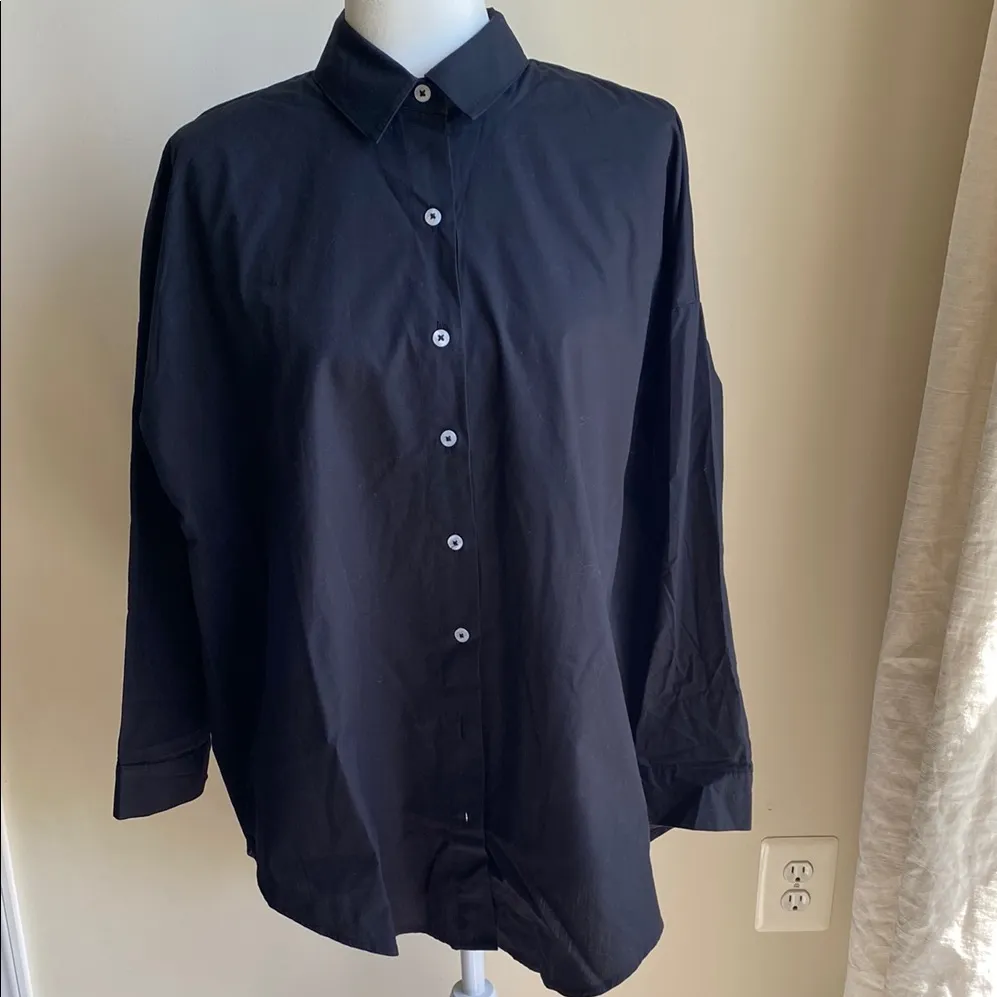 Anthropologie Oversized Long Tail Collared Button Down Shirt - Image 2