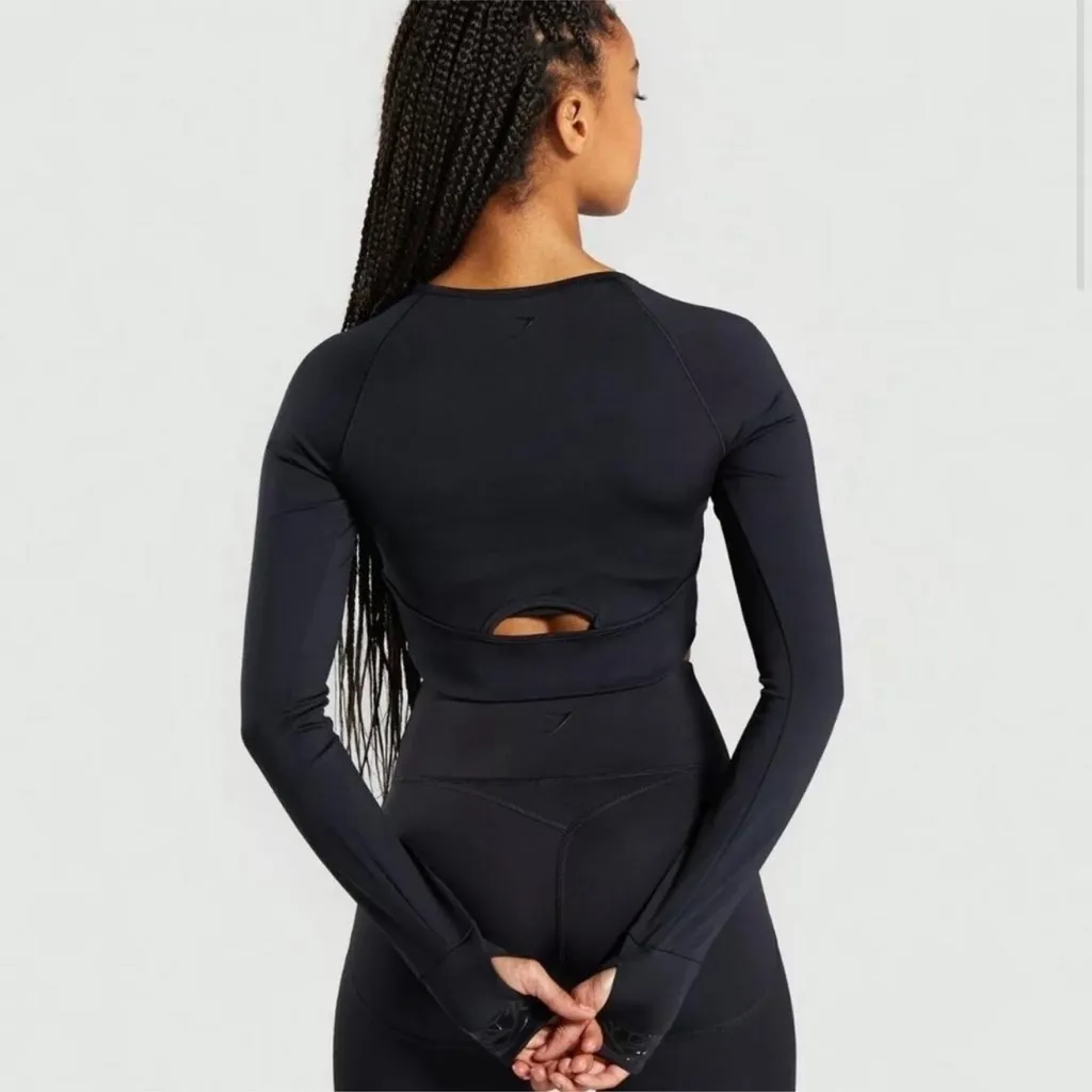 Gymshark Black Long Sleeve Women's Top - Image 2