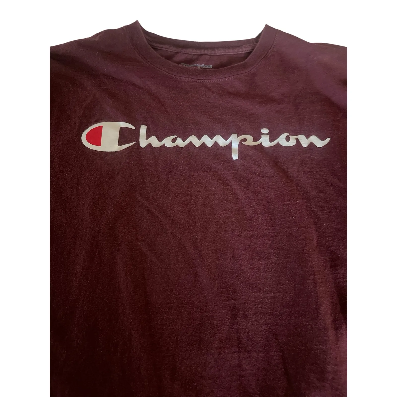Champion Maroon Medium  Authentic Athletic Wear Tee Shirt‎ - Image 4