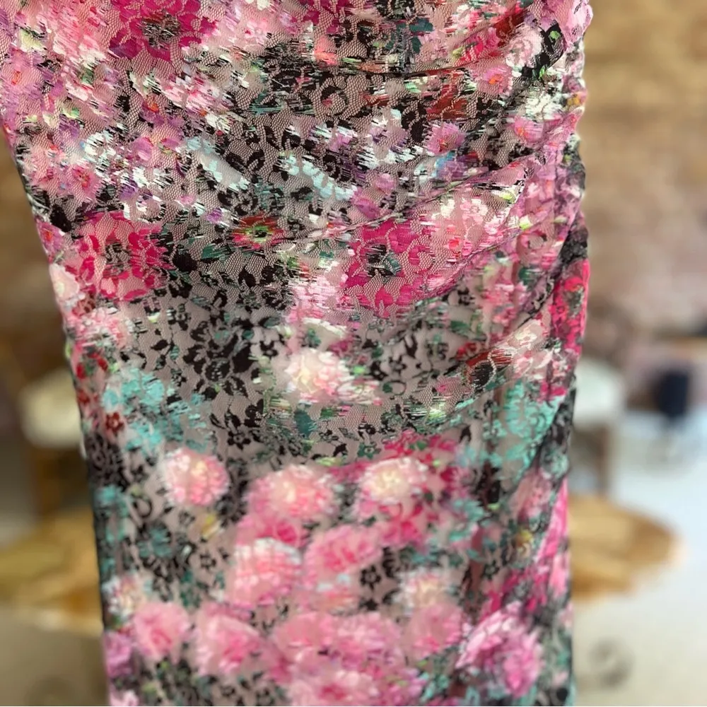 Steve Madden Sache Dress Midi XS Ine Shoulder Floral Lace Bodycon NWT Cocktail - Image 6