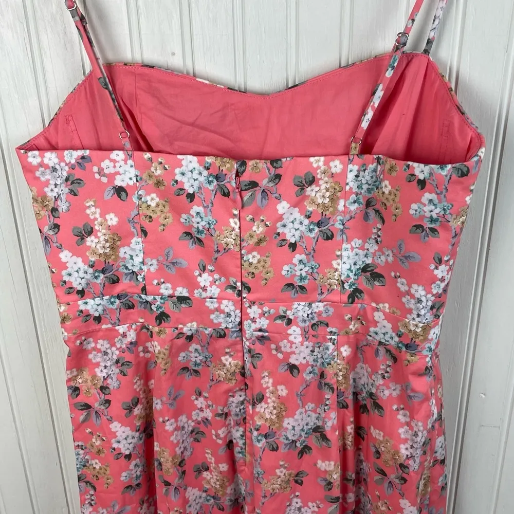 NEW J. Crew Ruffle-Hem Midi Dress in Liberty Josephine Floral Pink Womens Size 2 - Image 9