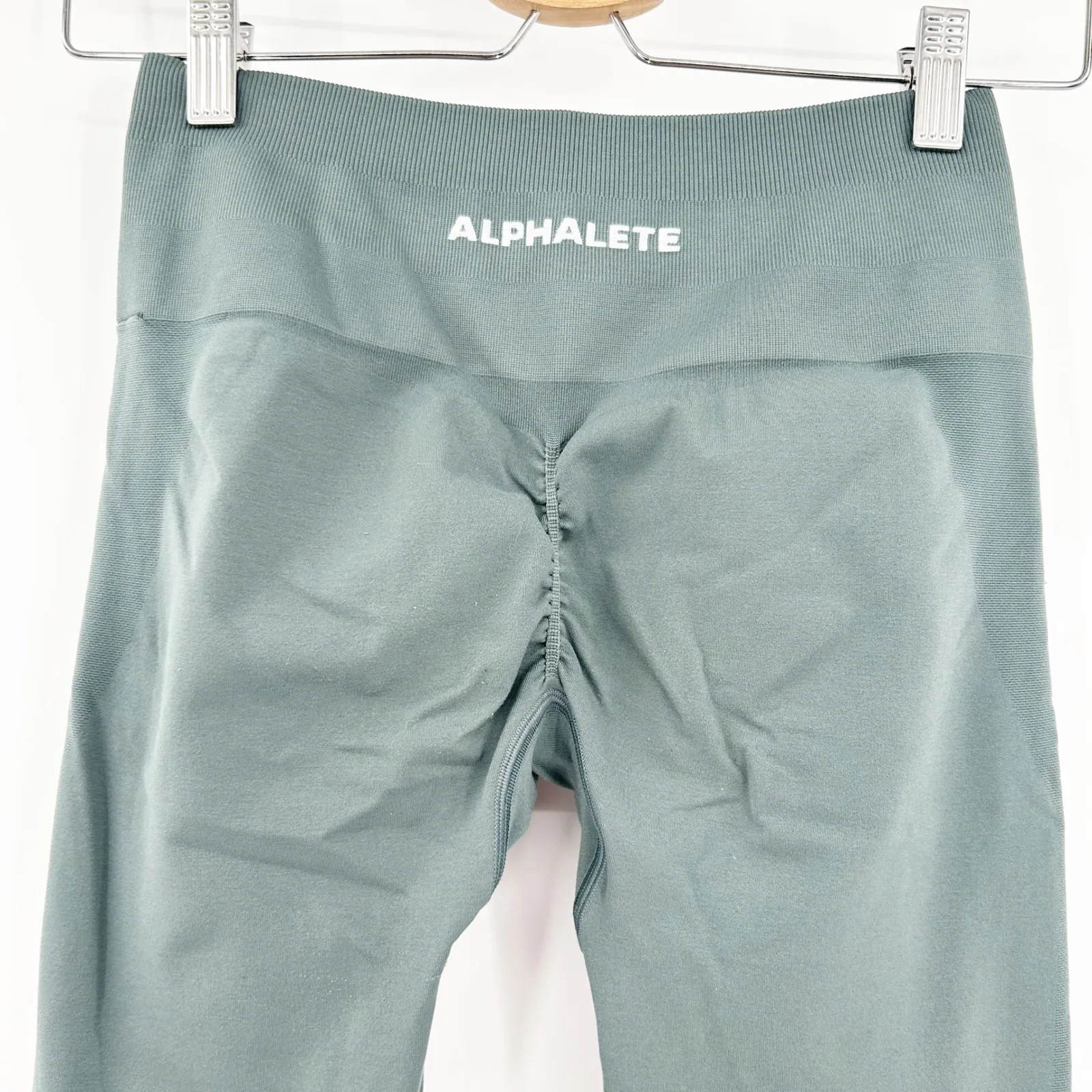 ALPHALETE Womens Amplify‎ Scrunch Seamless Sculpt Leggings Size M Seafoam Green - Image 5