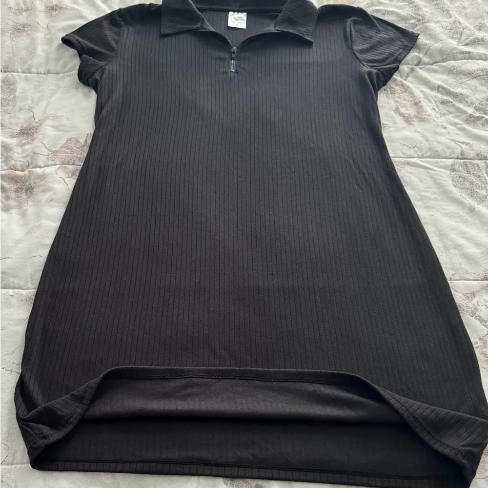 No Boundaries Junior black ribbed 1/4 zip collared bodycon mini dress, size XL - Image 8
