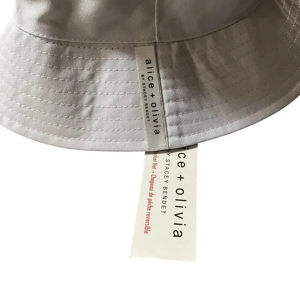 Alice + Olivia Gray Bucket Hat White - Image 2