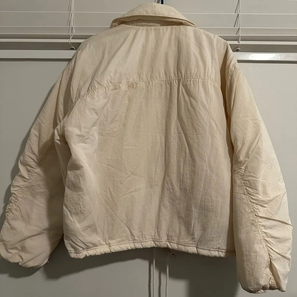 FP MOVEMENT Off The Bleachers Coaches Jacket M Layering Lightweight Boho Cream - Image 5