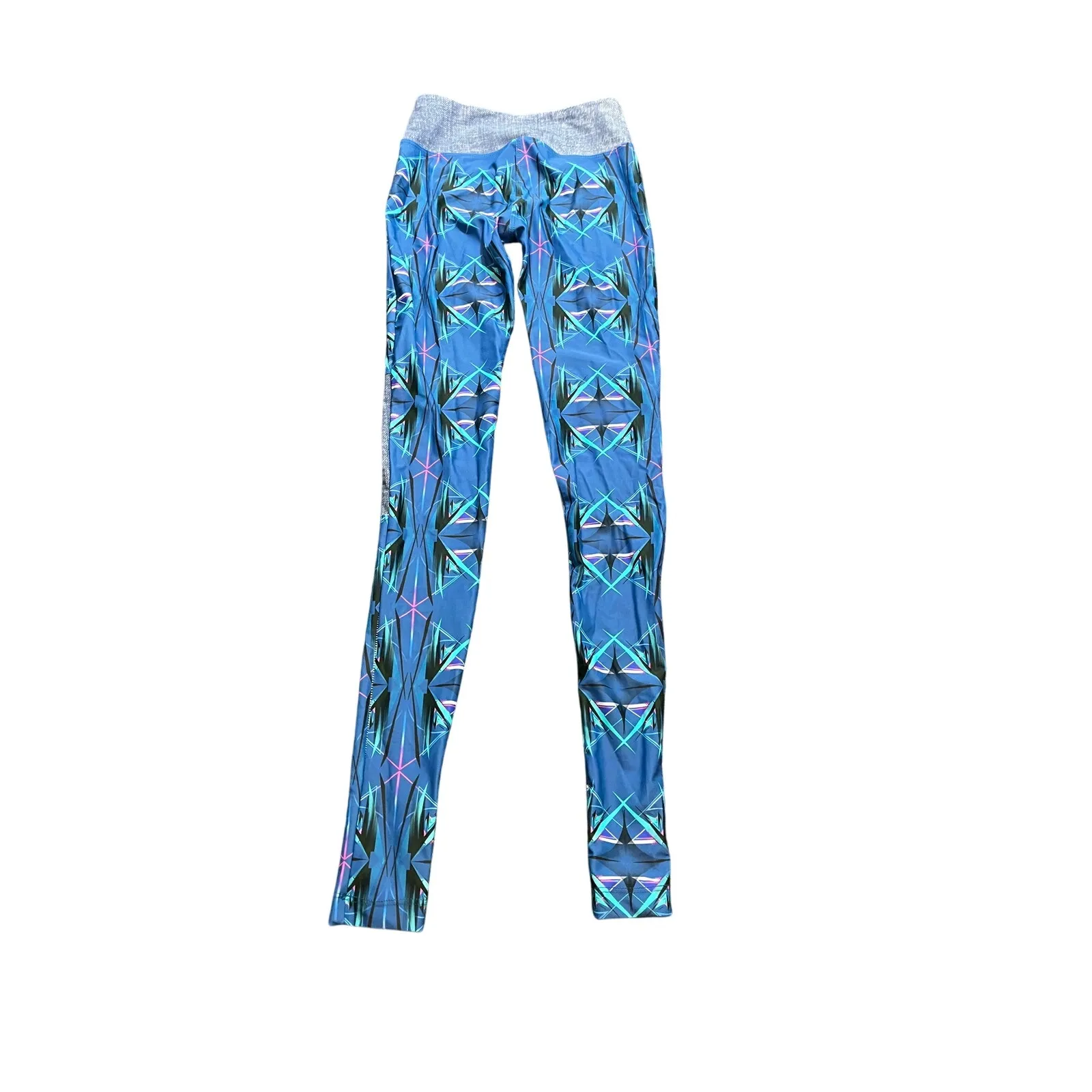 Daughters of Culture Soul Patch Leggings Blue Geometric‎ Athletic Womens XS/S - Image 4