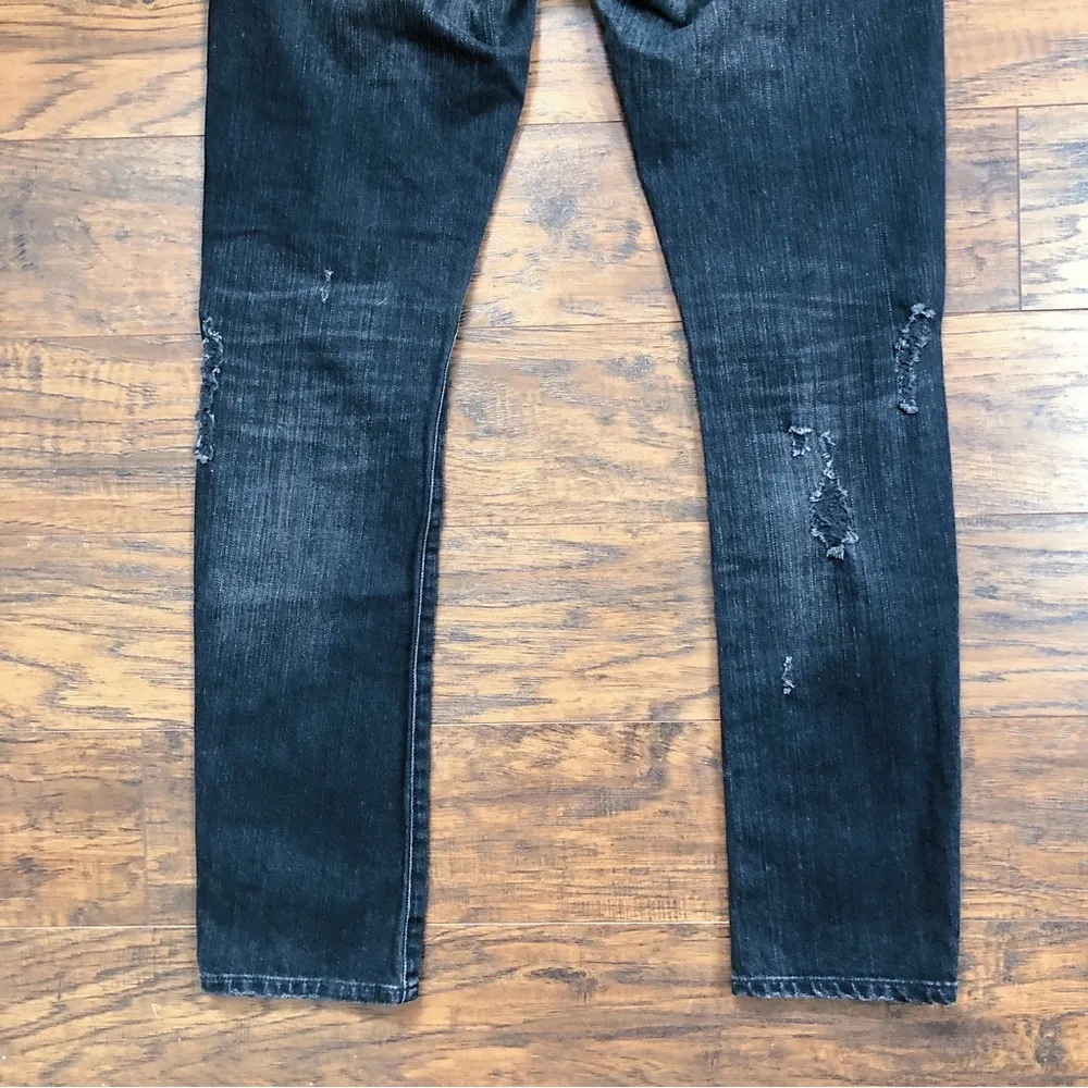 AGOLDE • Chloe Jeans low rise boyfriend slim Liverpool black distressed ripped - Image 11