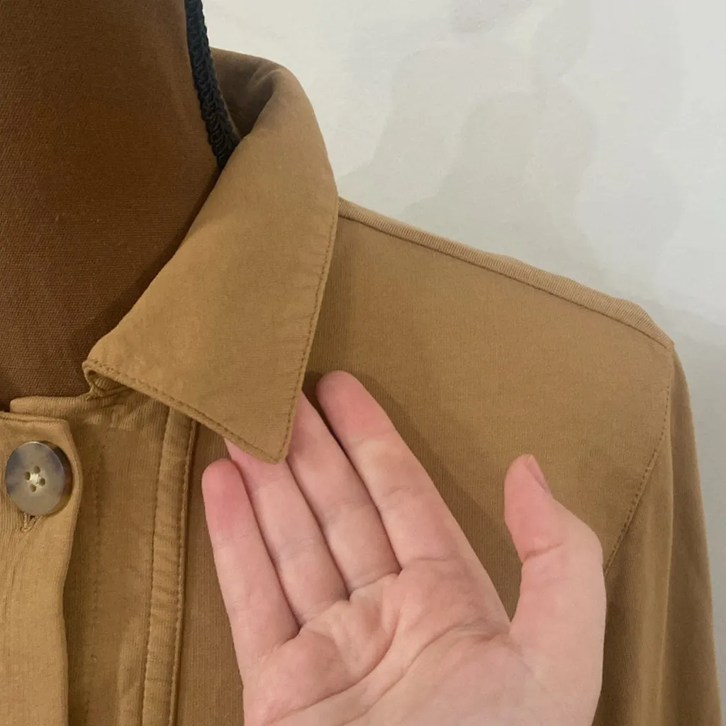 J Jill knit modern barn jacket in tan brown color size S petite - Image 7