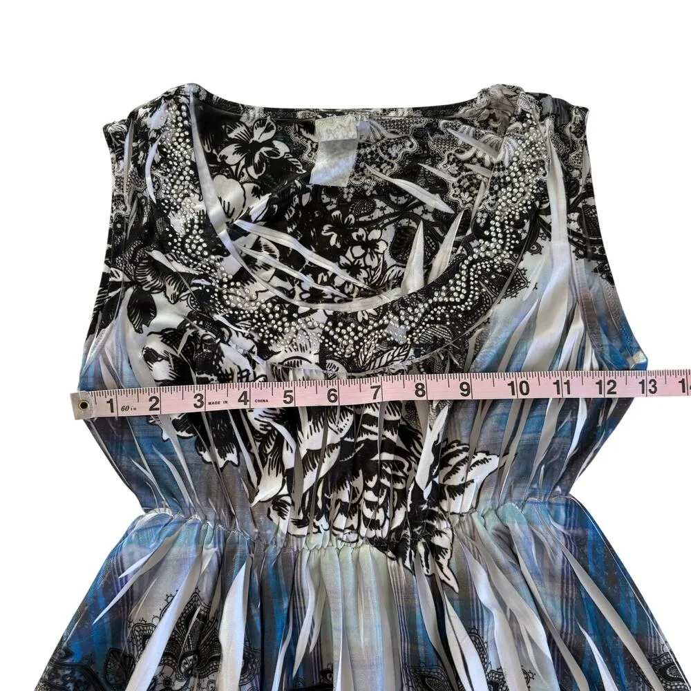 Y2K Tutu Fashion Tattoo Style Paisley Sleeveless Tank Top Women’s Size Medium Black - Image 3