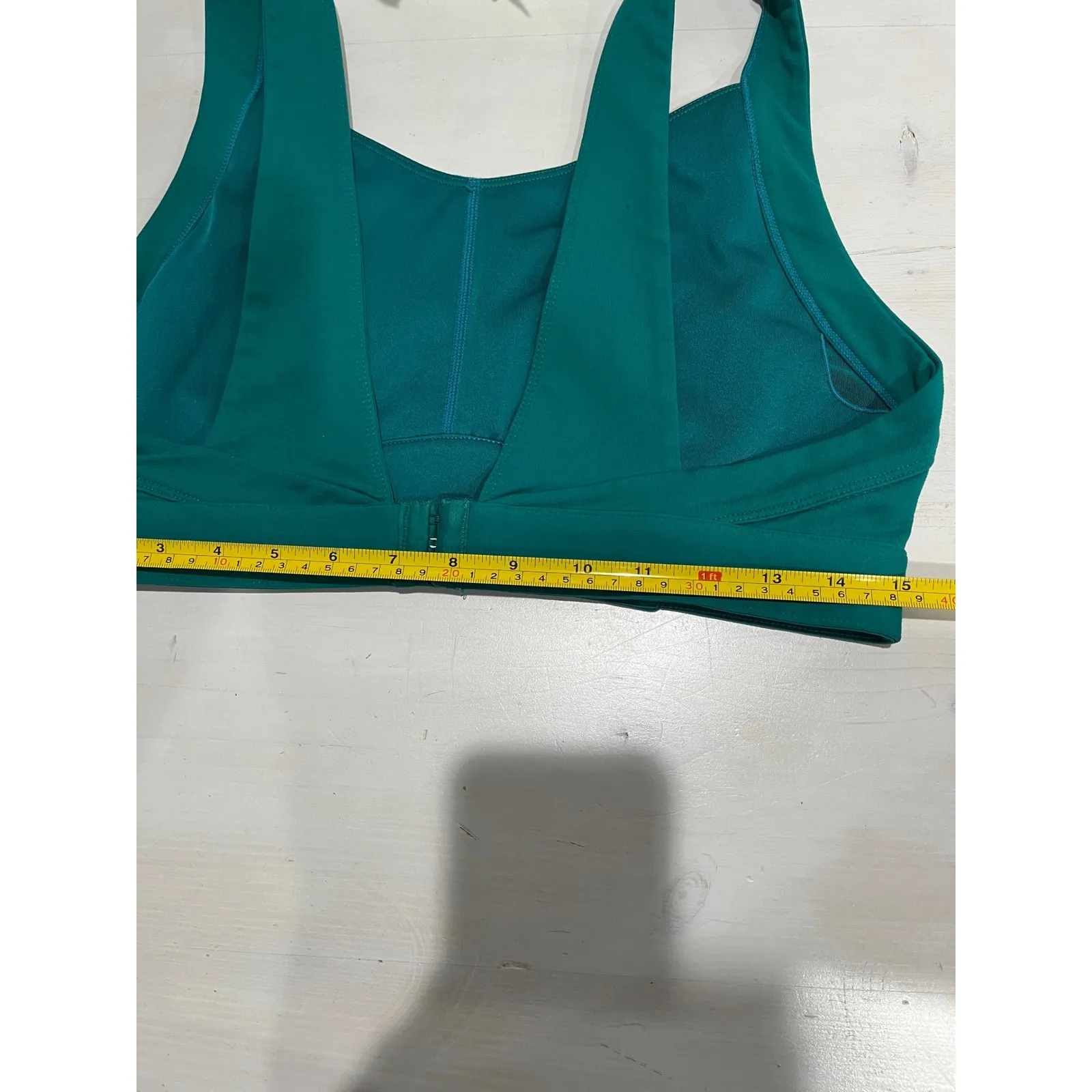 Fabletics Sports Bra‎ Medium Impact Teal Green Activewear Workout Top - Image 4