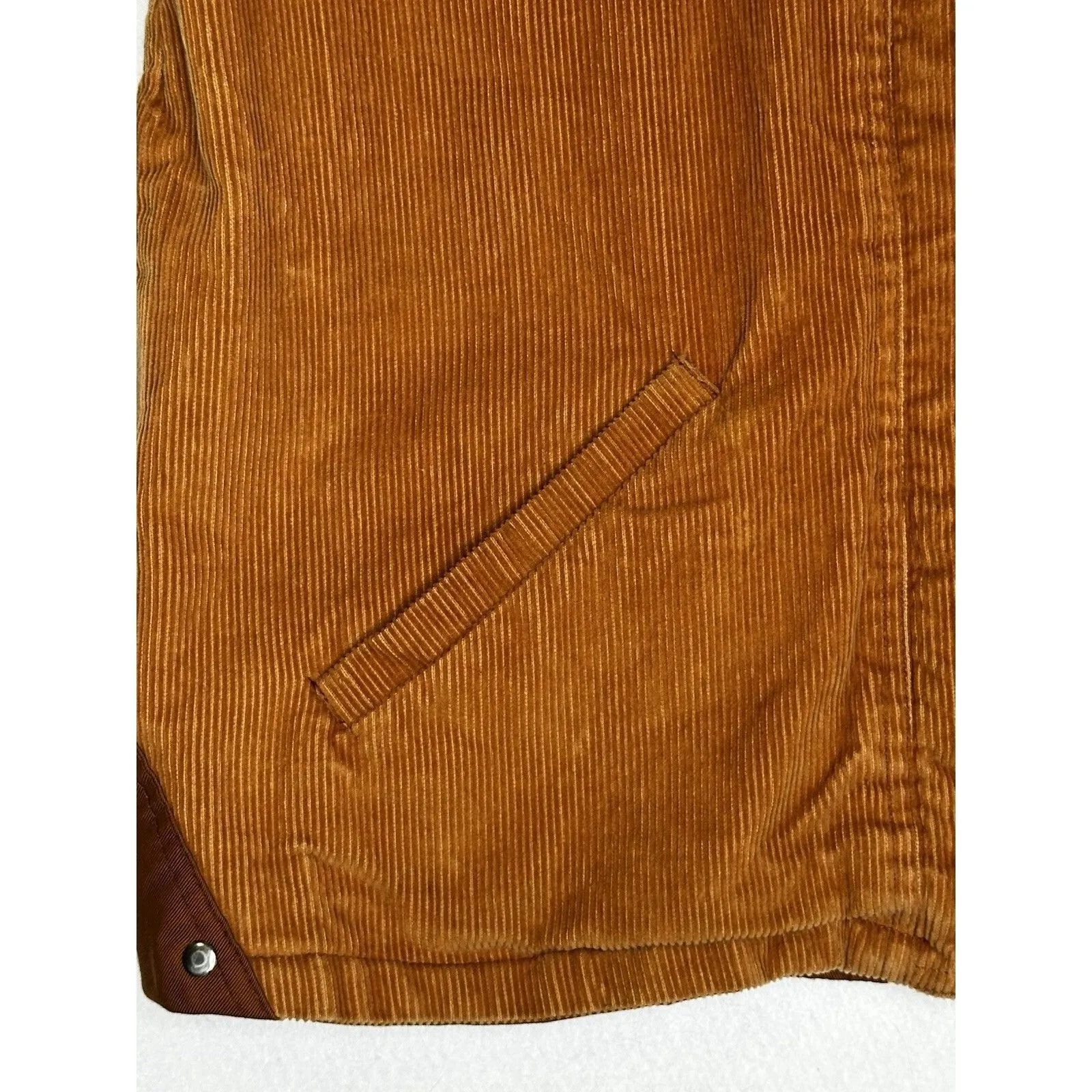 Corduroy Vest Women's Small brown Vintage‎ Snap Zip Sleeveless Cotton - Image 3