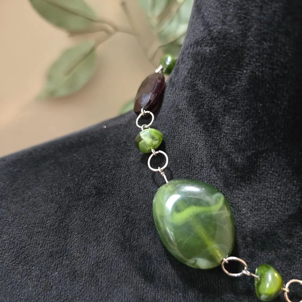 Womens Fashion Green Boulder Opal Stone Necklace Jewelry with Lobster Clasp - Image 5