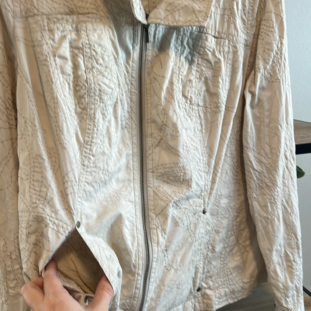 Coldwater Creek Woven Embroidered Utility Full Zip Jacket, 16 - Image 4