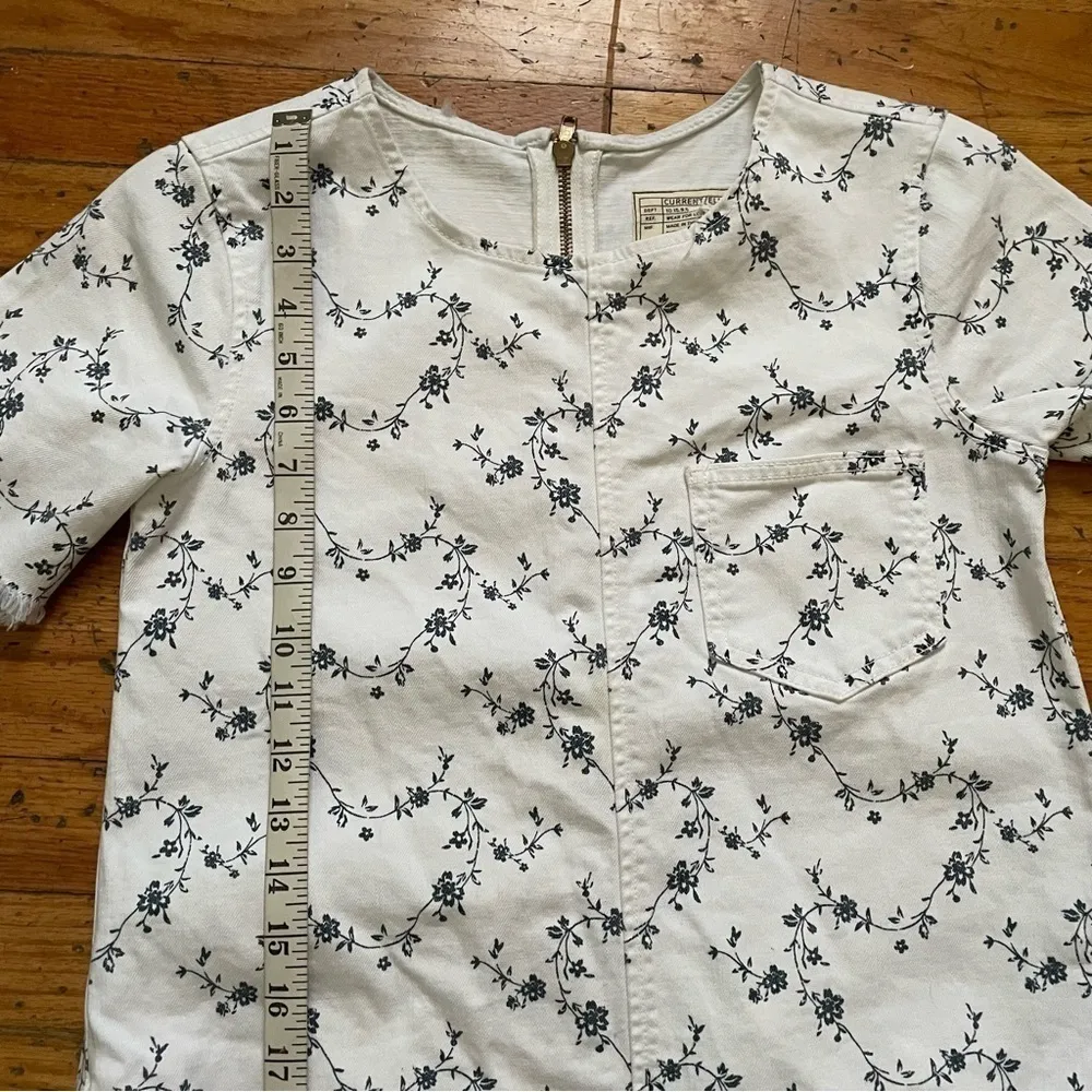 Current Elliot White Floral Denim Dress Size XS - Image 6