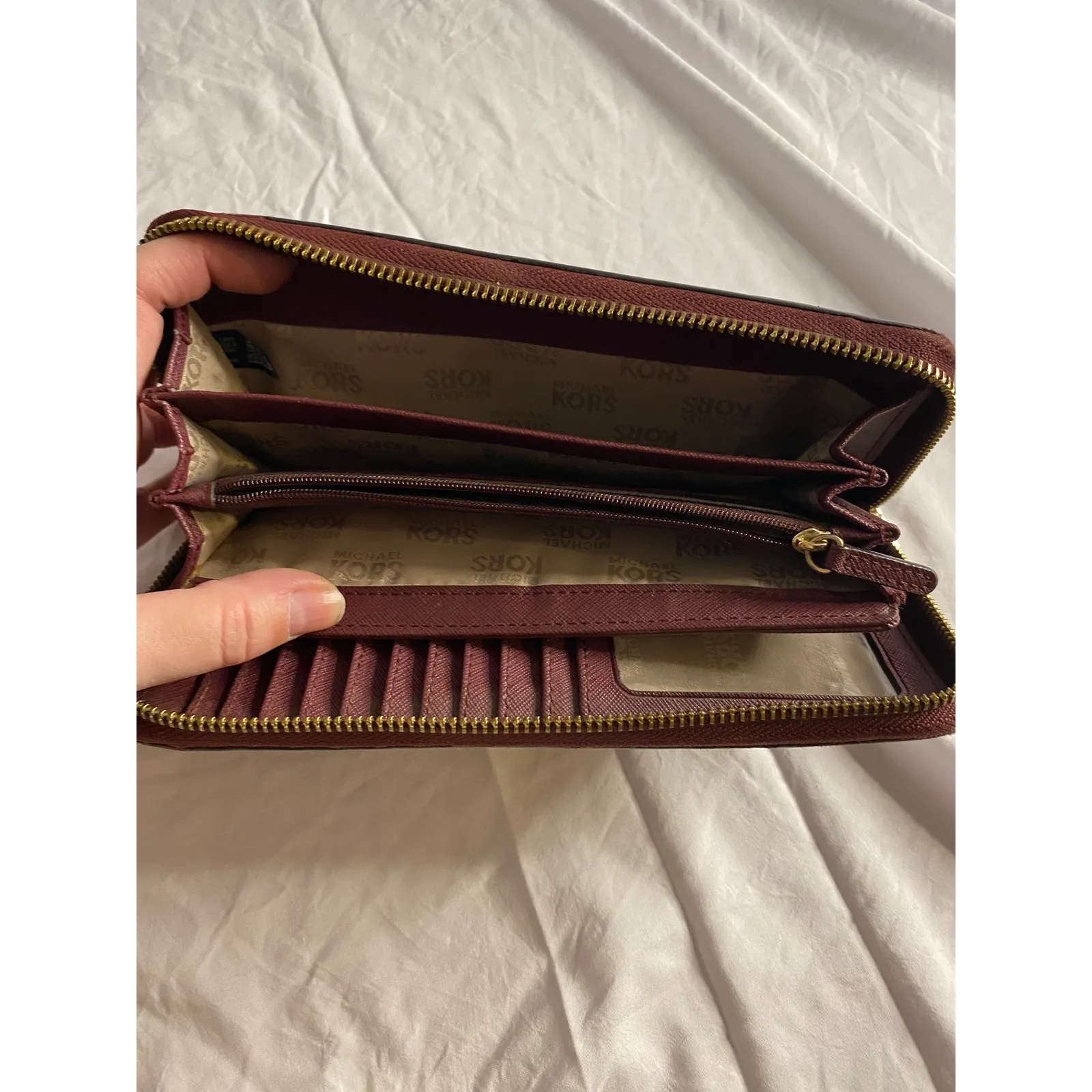 Michael Kors Jet Set Travel Zip Around Wallet Brown Leather - Image 7