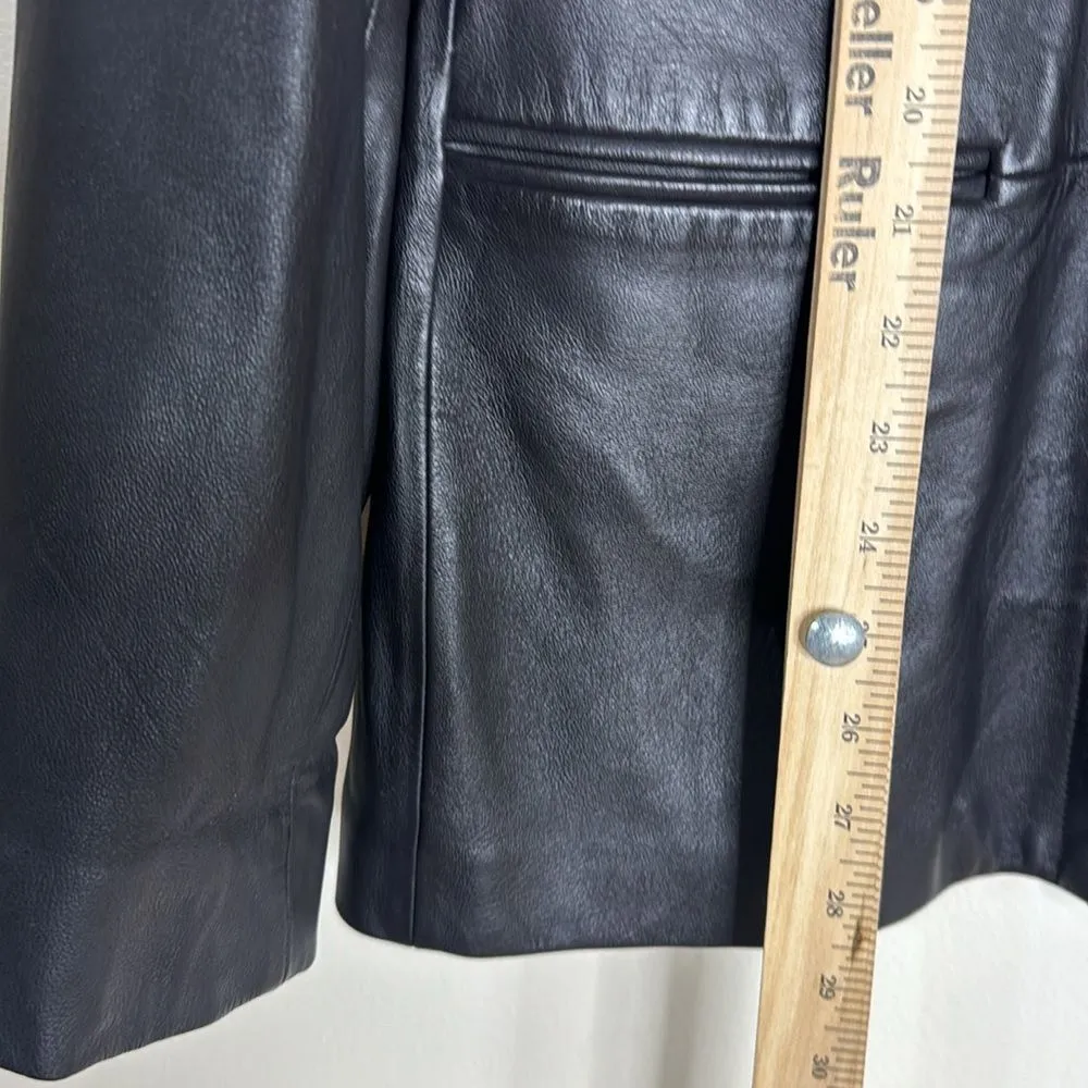 Vtg jones New York ladies soft leather button up jacket coat size 3X - Image 7